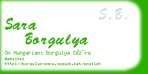 sara borgulya business card